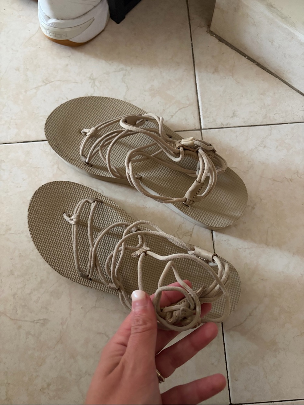 Women’s teva Beige Strappy Flat Sandals